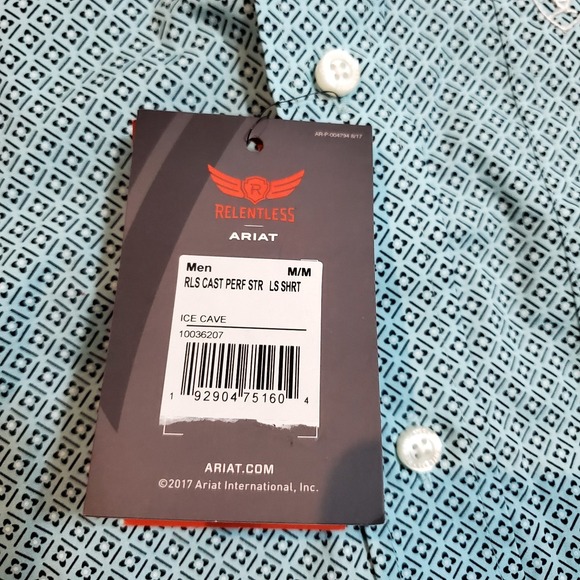 NWT Ariat Men's Performance Stretch Medium Long Sleeve Shirt Button Down Western - Picture 11 of 12